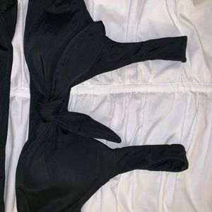 Black bikini front tie